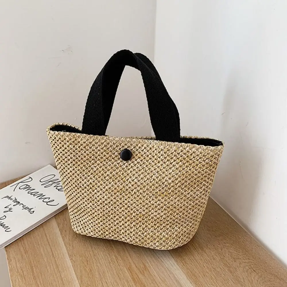

Casual Large Capacity Straw Bag Grass Simple Weave Tote Bag Fashion Summer Beach Bag Girls