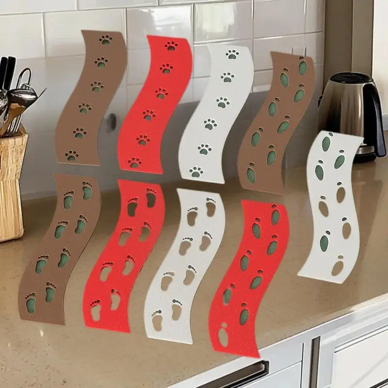 Puppenhaus-Weihnachtsdekoration: 5-teiliges Set Fußabdruck-Fußmatten für die Fee-Garteneinstellung