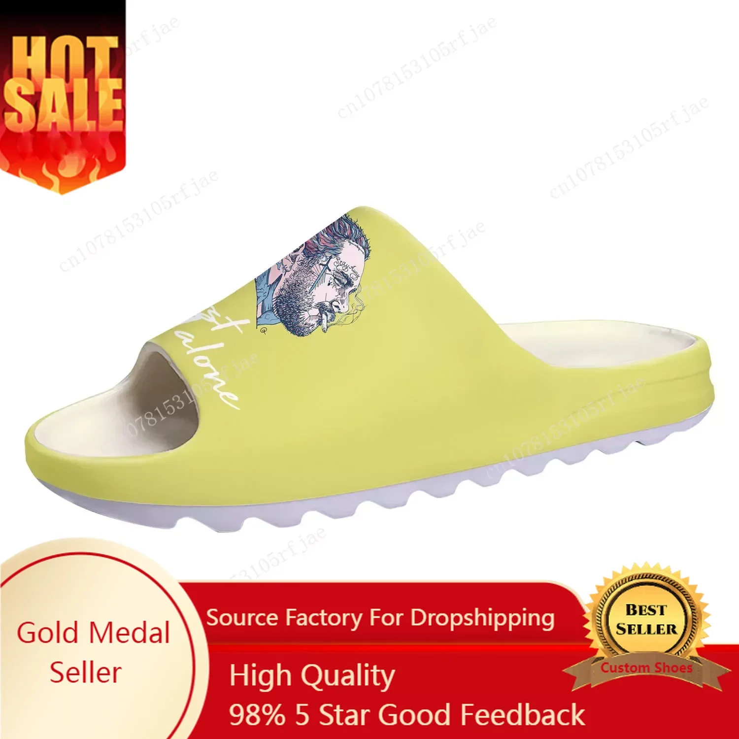 

P-Posts M-Malones Soft Sole Sllipers Home Clogs Water Shoes Mens Womens Teenager Bathroom Beach Customize on Shit Sandals