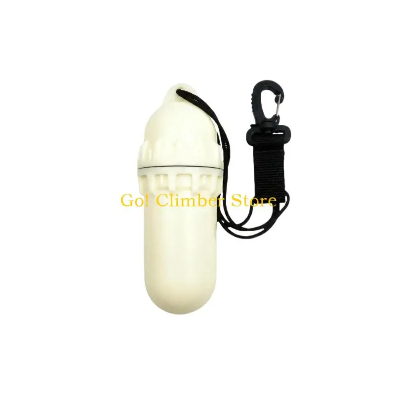 Q84C Diving Gear Container with Screw-Top Body, Connecting Cord and 360-Degree Rotating Snap Hook for Water-Sports Accessories