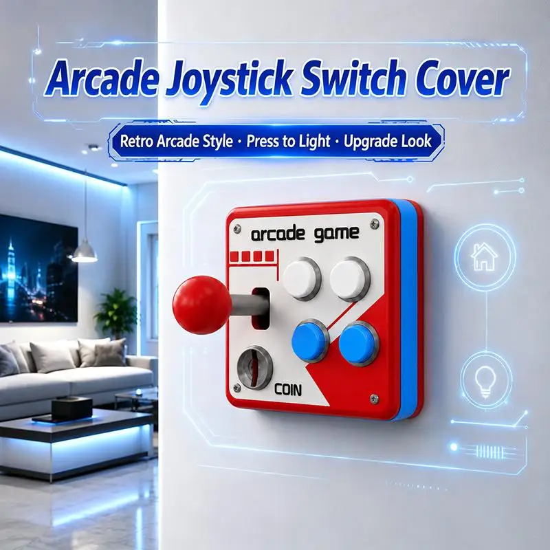 Retro Game Console Joystick Switch Creative 3d Decoration Arcade Panel 3d Printing Panel Socket Control Decoration Gift Toys