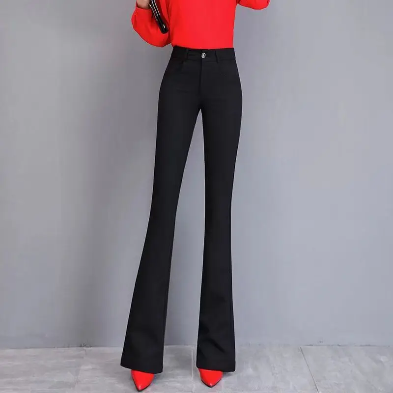 Slimming High Waist Straight Leg Trousers Women's Spring Autumn New Style Workwear Korean Style Suit Pants Long Pants