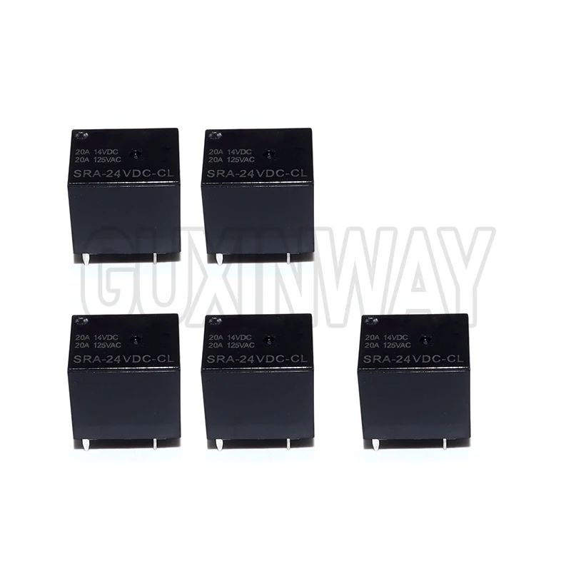 5PCS 전원 릴레이 SRA-05VDC-CL SRA-12VDC-CL SRA-24VDC-CL 5V 12V 24V 20A 5PIN