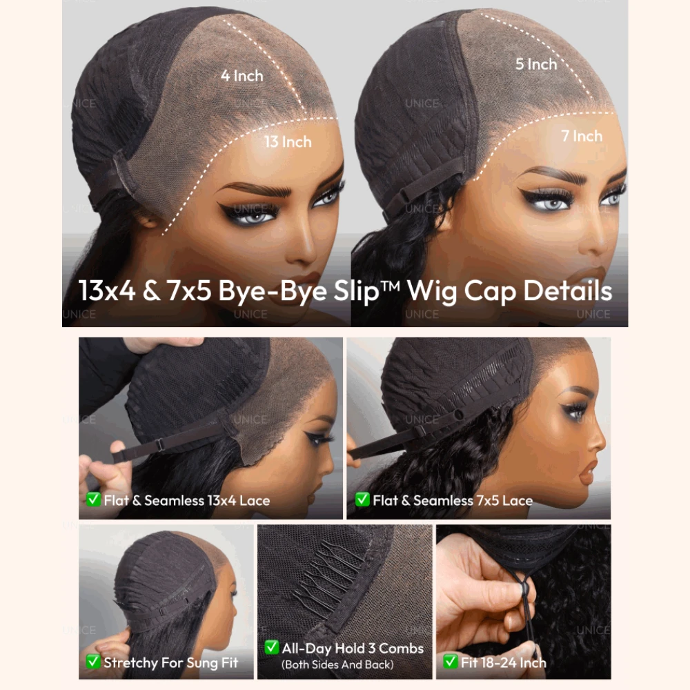 UNice Reddish Brown Afro Kinky Curly Wig With Finger Coils Ends 180% Density 7x5 & 13x4 Lace Glueless Wig Human Hair Ready To Go