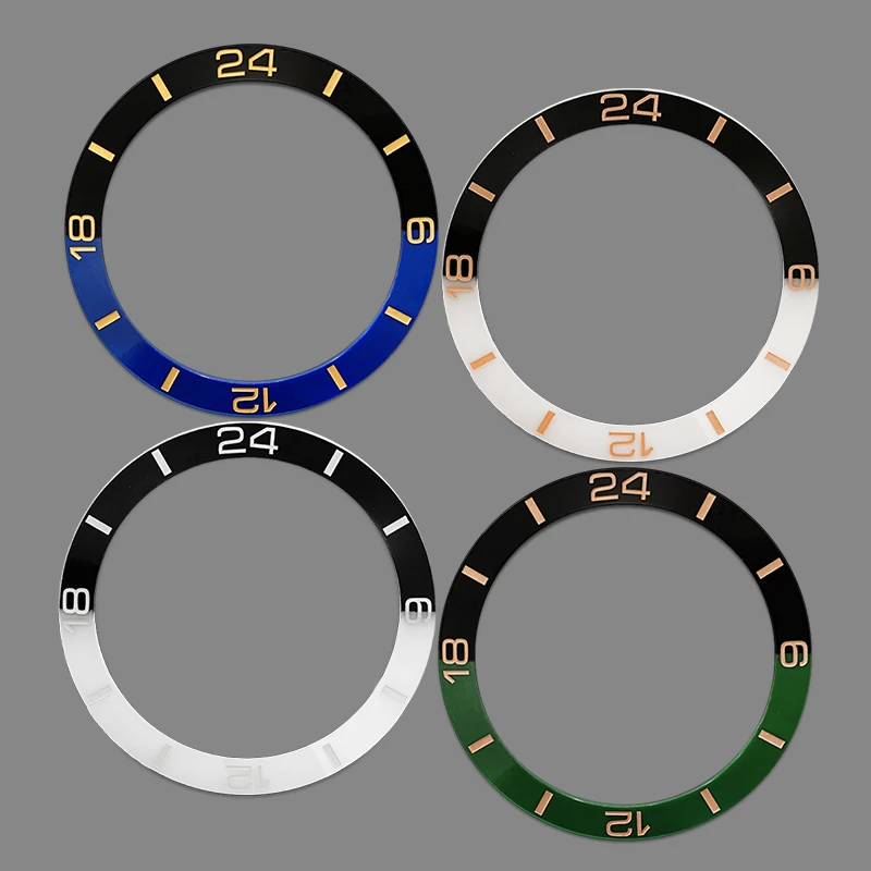 

38mm Curved Ceramics Bezel Insert Ring Fits SKX007 SKX009 SUB GMT Watch Case NH35 NH36 Movement Men's Watch Accessories Refit