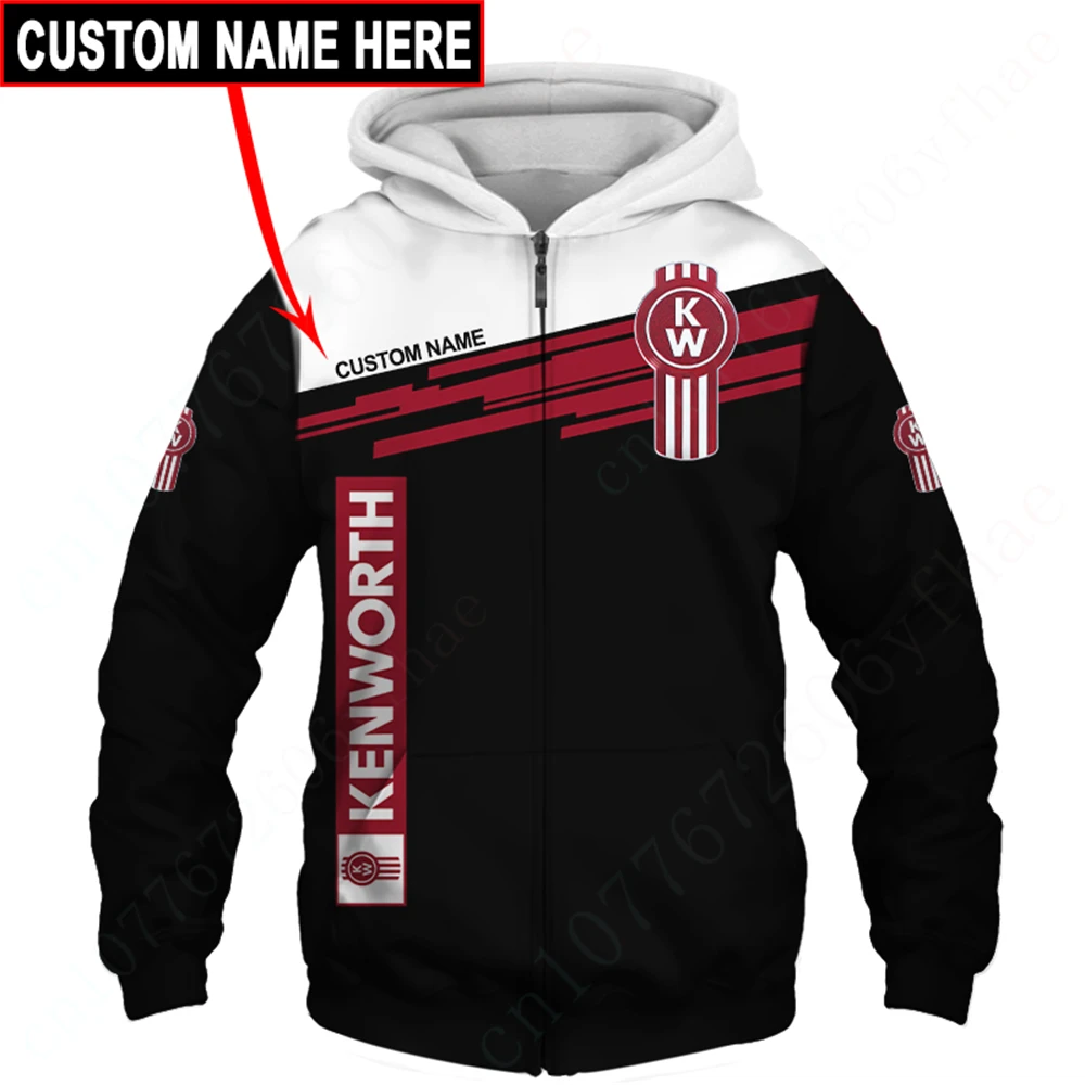 Kenworth-Hoodies masculinos e femininos de impressão 3D, moletom casual, pulôver unissex, Harajuku Essentials, Hoodies com zíper, roupas