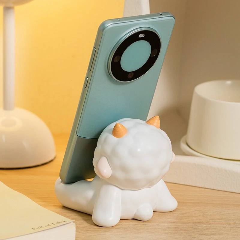 Cute Sheep Phone Holder For iPhone Cartoon Desktop Decoration Creative Crafts Tablet Stand Cute Unique Birthday Friend Gift ﻿