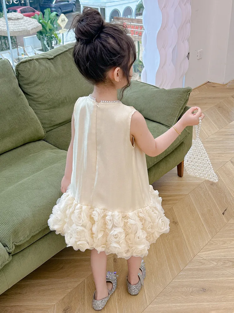 Ball Gowns Elegant Girls Princess Dress Evening Birthday Party Prom Dresses Baby Girl Dress Kids Flower Dress Bow Dress