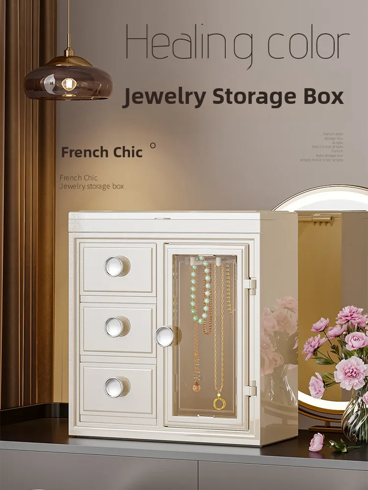 

Luxury Large Capaci Jewelry Storage Box with Mirror Der Sle Nelace Ring Organizer Desktop Storage Box for Bedroom