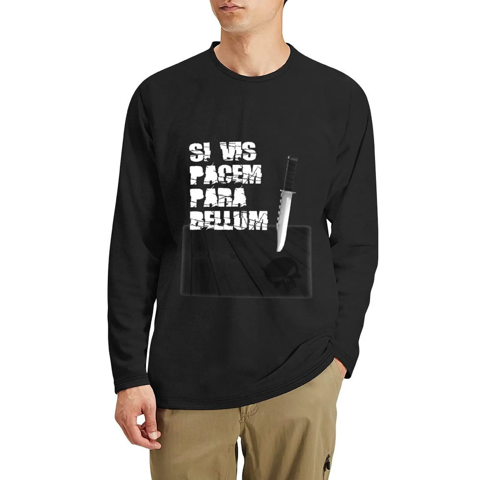 

Si Vis Pacem Para Bellum Long T-Shirt anime Aesthetic clothing aesthetic clothes sweat shirts mens cotton t shirts