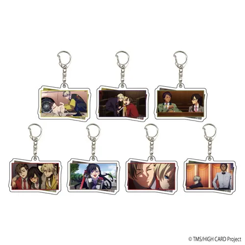 Anime HIGH CARD Figures Leo Constantine Pinochle Cosplay Acrylic Keychains Finn Oldman Cute Pendant Decor Fans Xmas Gift