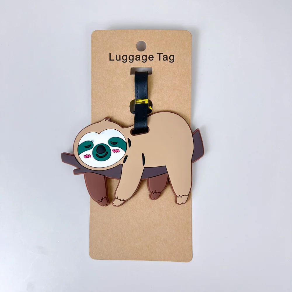 Aksesoris perjalanan Tag bagasi kreatif Corgi & kucing koper gaya modis silikon portabel Label perjalanan Addres pemegang