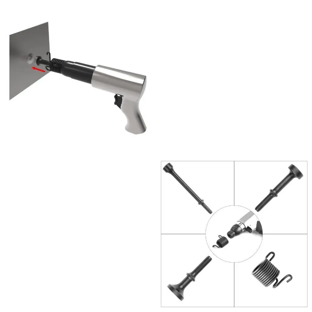 652F 4x Heavy Duty Smoothing Pneumatic Air Hammer Bit Pneumatic Air Rivets for w/ Spr