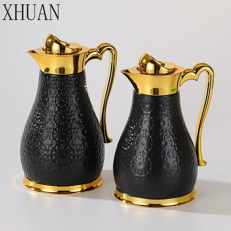 Premium White Gold Turkish Arabian Porcelain Water Coffee Tea Kettle And Cups Ceramic Tea Set Luxury Tea Sets With Gift Box