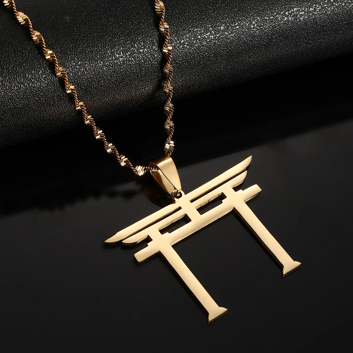 Stainless Steel Japanese Shinto Symbol Men Women Japan Jewelry