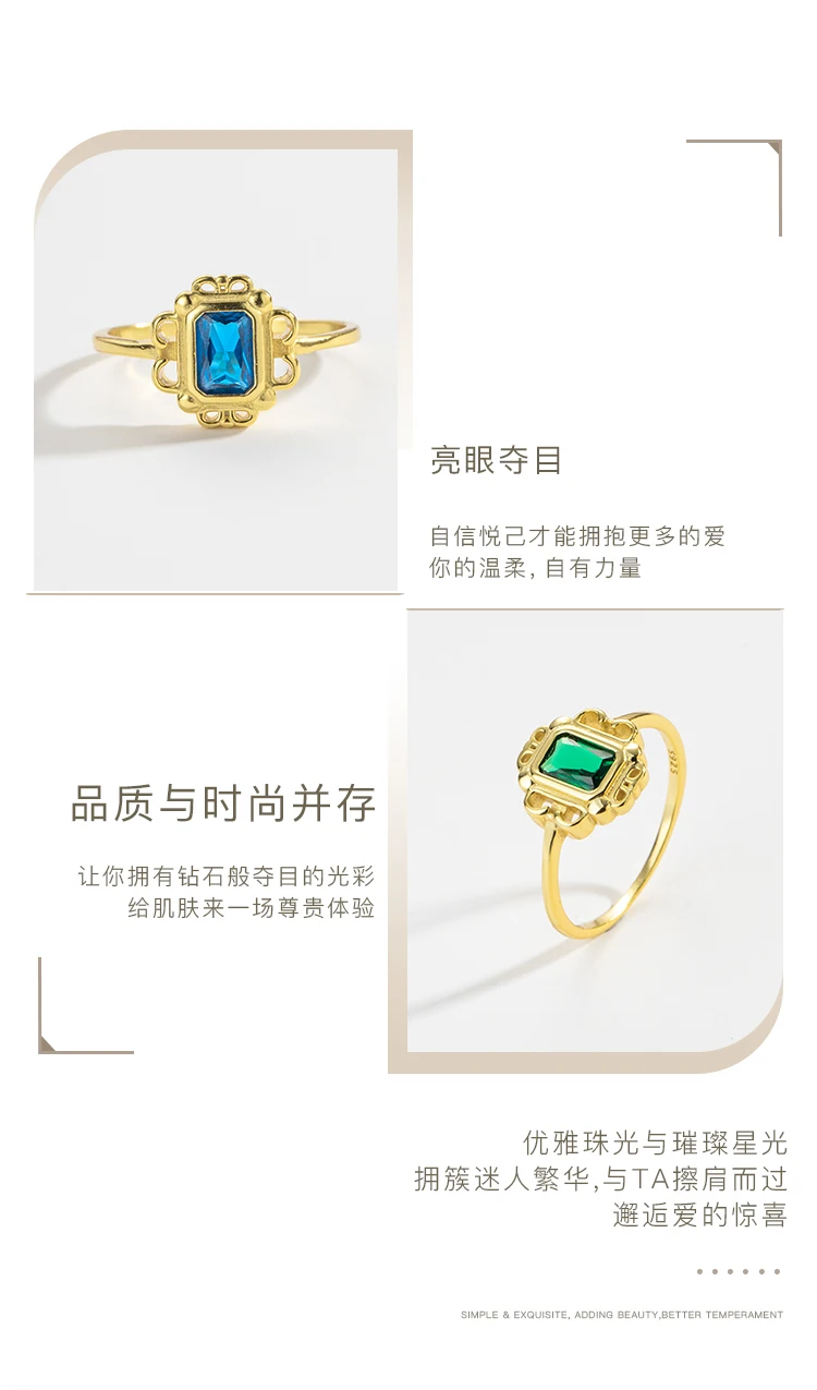 ANDYWEN 100% 925 Sterling Silver Gold Anillo Roseton Aguamarina Blue Champagne Zircon Women Luxury Fine Jewelry Crystal Jewels