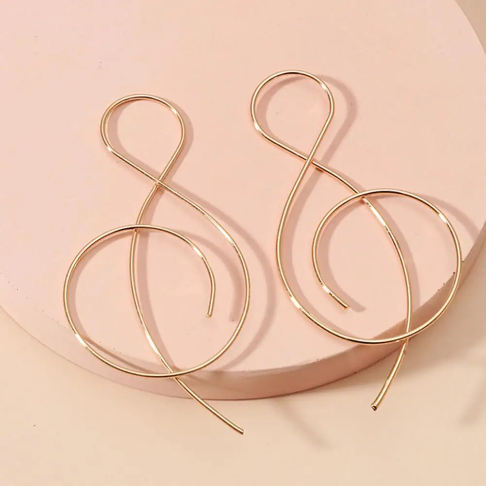 Drop Earrings Ear Decoration Hoop Earrings Creative Wear-resistant  Creative Ladies Simple Musical Note Hoop Earrings