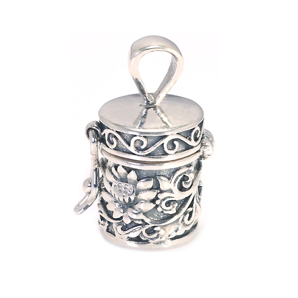 

Necklaces & Pendants Lotus Engraved Openable 100% Real 925 Sterling Silver Vintage Buddha Mantra Charms Boeddha