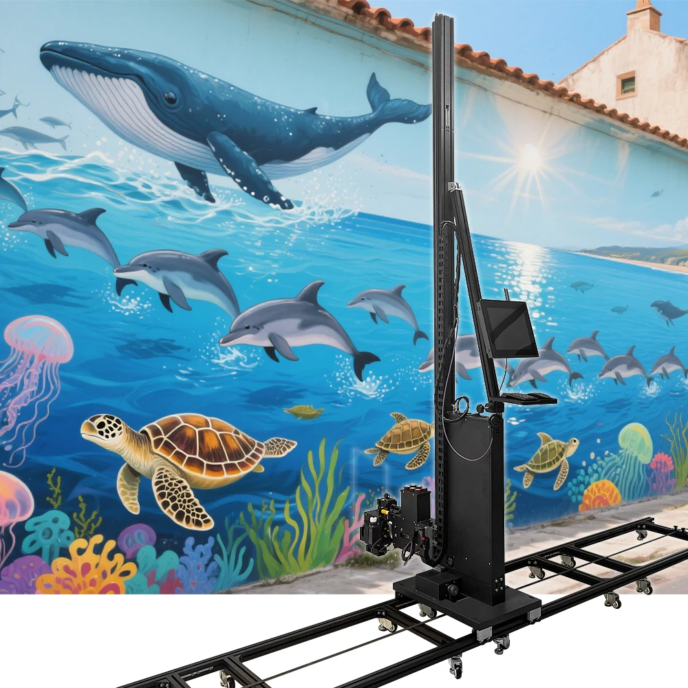 Portable UV Wall Printer Machine Vertical Inkjet 3D Mural Painter Foldable Frame For Art Gallery Exhibition Center Event Wall