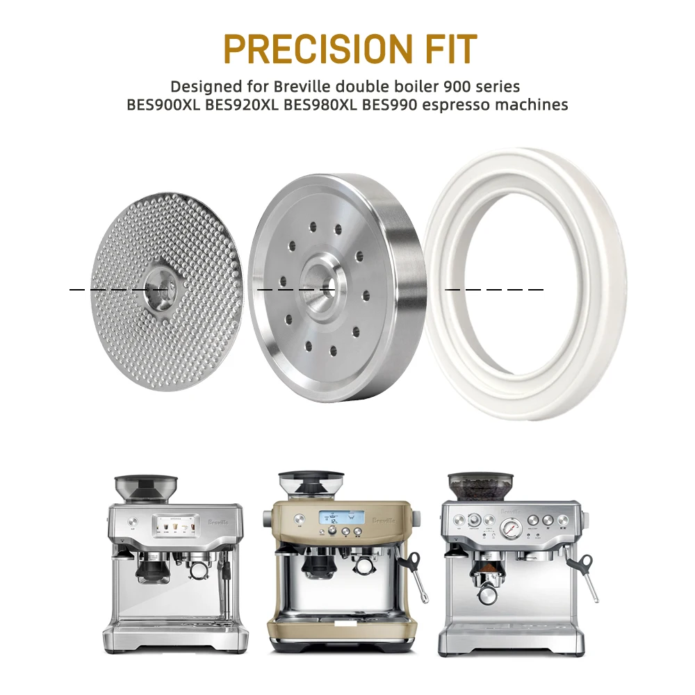 Precision Shower Screen Group Head with Silicone Steam Ring Compatible with Breville 9 Series Espresso Machines image 3