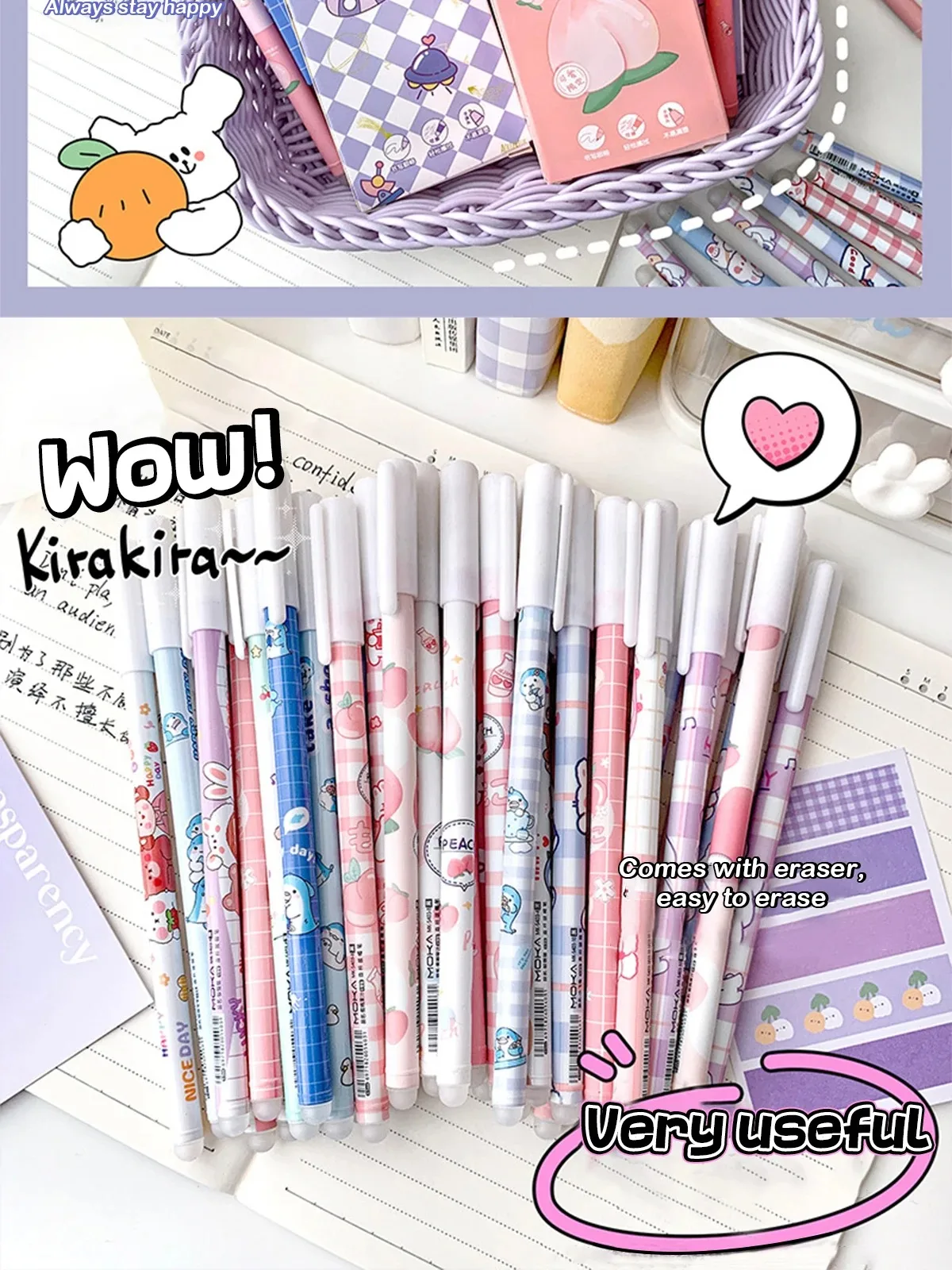 12PC 0,5mm Spritze Löschbaren Stift Koreanische Briefpapier Einfache Kawaii Schreiben Stift Student Schreibwaren Kultur und Bildungs Liefert – Detail 6