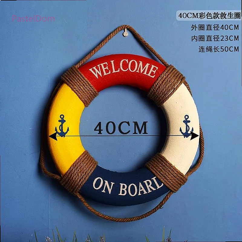 Mediterranean Colorful Foam Lifebuoy Wall Decor for Pirate Ship Bar Restaurant Living Room desk accessories