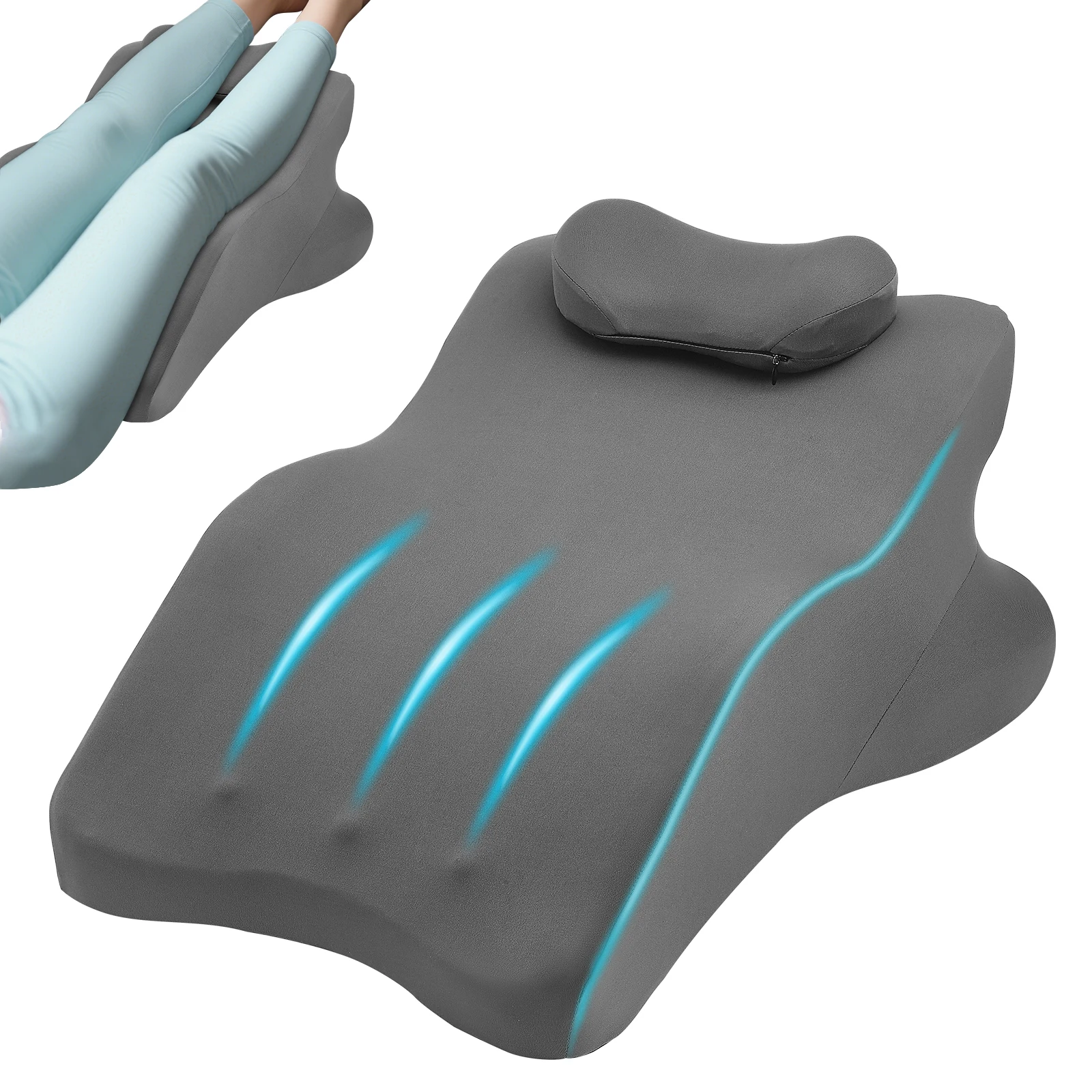 

Двухслойная подушка для ног для сна, подушка для поднятия ног из пены с эффектом памяти, подушка для позиционирования со съемной наволочкой