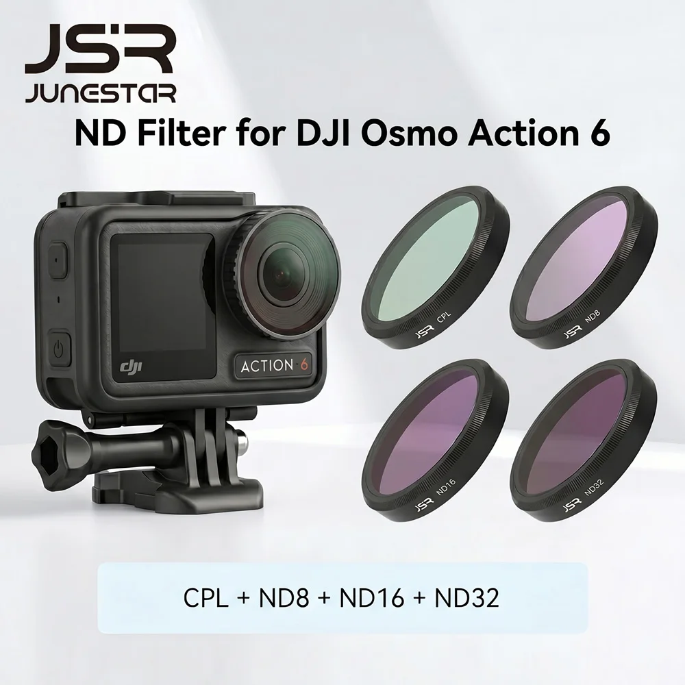 

JSR ND Filter DJI Osmo Action 6 DJI ND Filter CPL ND8 ND16 ND32 Optical Lens Filter Set Action For Outdoor Video Shooting