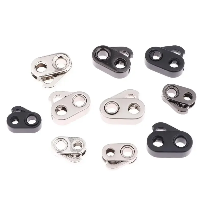 10Pcs Metal Spring Stopper Buckle Double Hole Cord Lock Clothes Bag Pull Rope Adjuster Clasp End Button DlY Sewing Accessories
