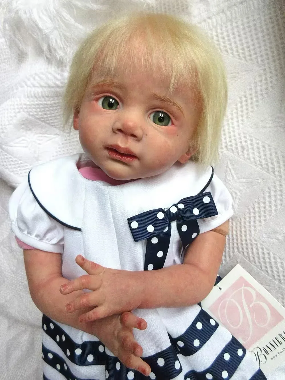 DLS مخصص محدود العرض 25 بوصة تولد من جديد الطفل فريتزي مع الشعر الجذور يدويا الانتهاء بالفعل مع فستان مختلف