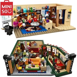 MINISO Disney  21302 Big Bang Ideas Theory Street View Moc Architecture Brick Modular Model Kid DIY Toys Christmas Gift