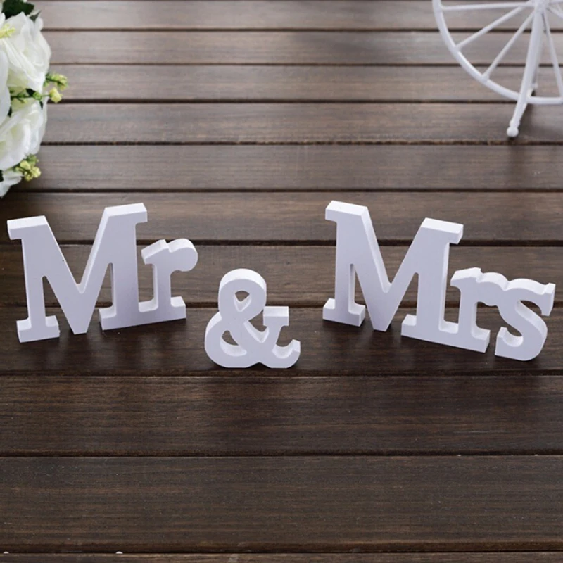 ديكور حفلة عيد ميلاد Mr & mrs ، علامة إبداعية بحروف بيضاء