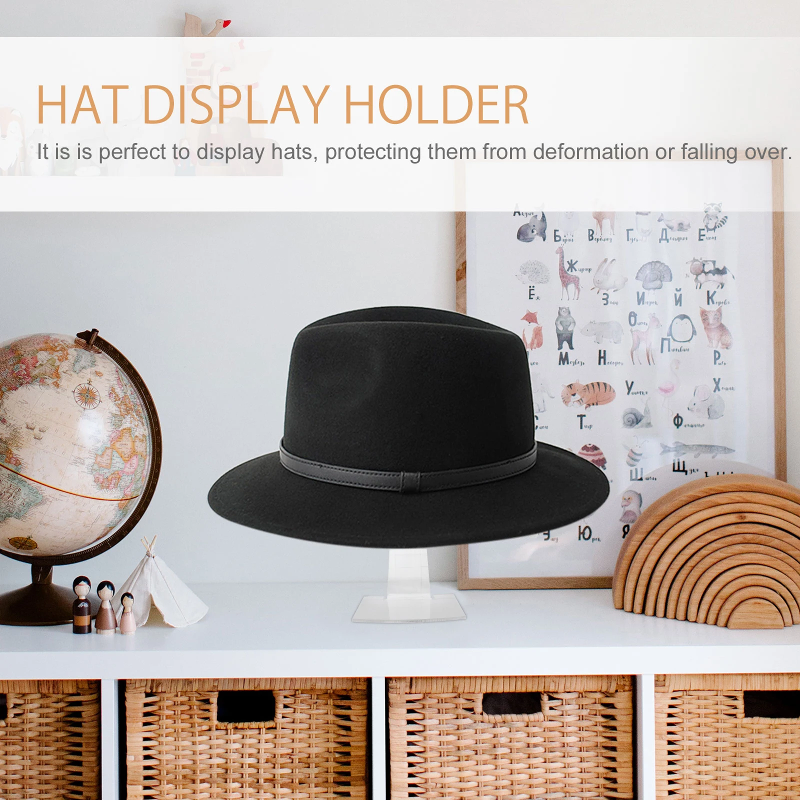 

Acrylic Hat Display Stand for Caps Headlamp Holder Rack Organizer Home Store Use Transparent Strong Sturdy Safe Practical