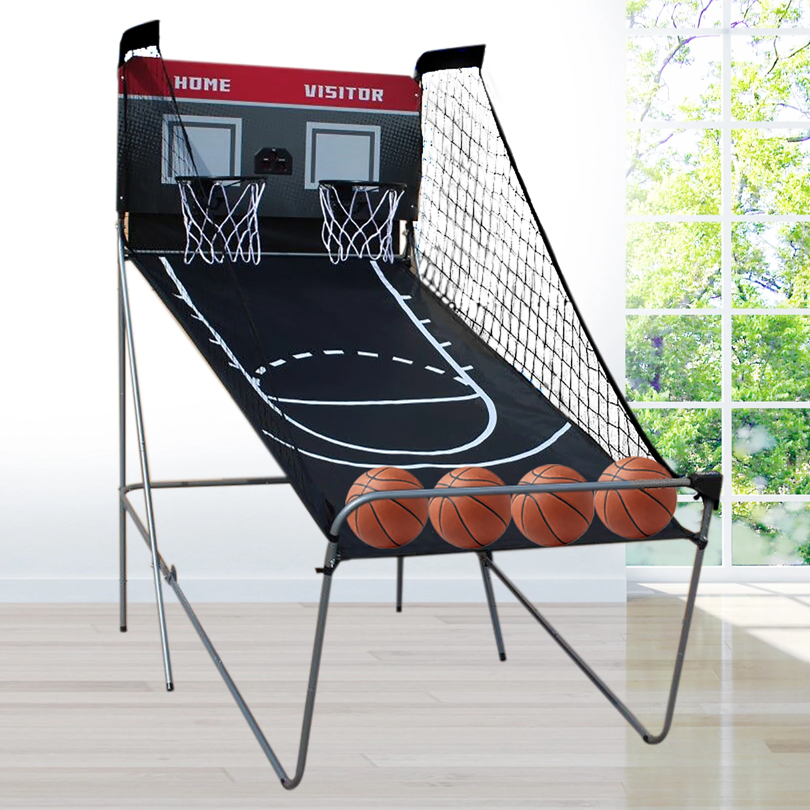 Foldable Basketball Arcade Game 2 Player Indoor Basketball Game Home Dual Shot Sport for Kid Adult