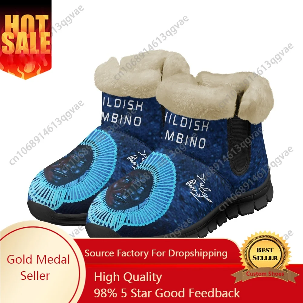 

Childish Music Gambino Awaken My Love Snow Boots Mens Womens Teenager Shoes Keep Warm High Quality Couple Sports Custom Sneakers