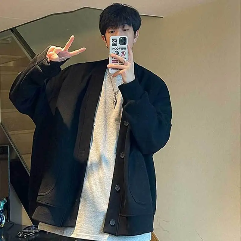 

Men's Cardigan Hoodie Autumn Winter Sweater For Man Women Loose Long Sleeve Knitting Outerwear