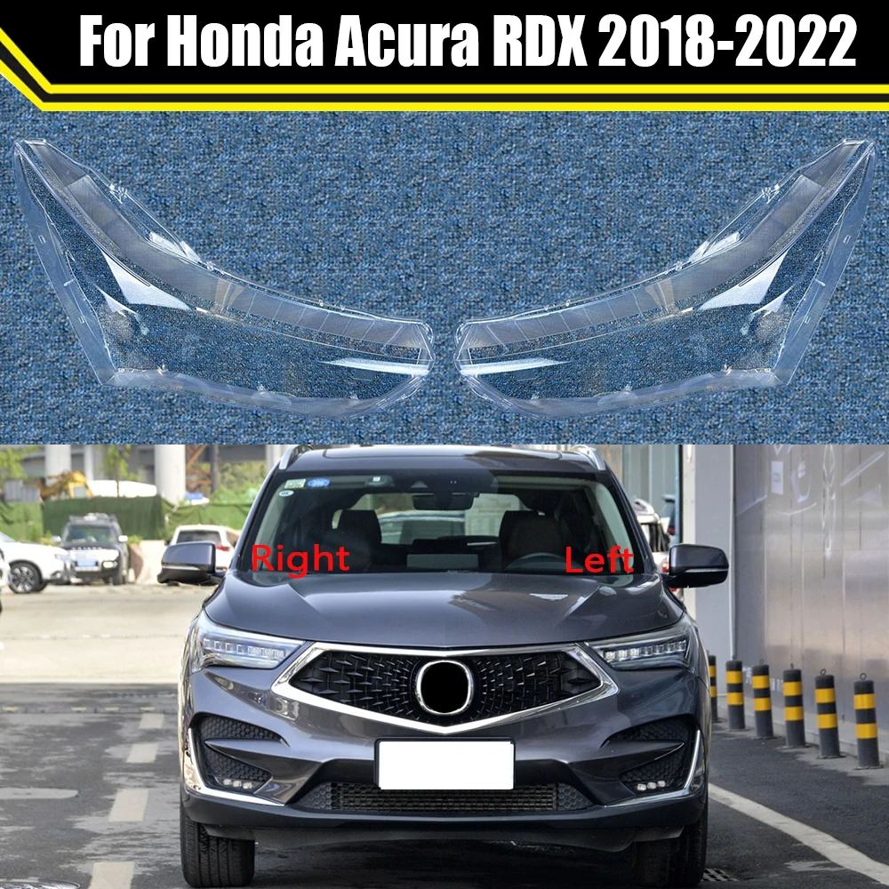 Car Protective Headlight Glass Lens Cover For Honda Acura RDX 2018-2022 Shade Shell Auto Transparent Light Housing Lamp Caps