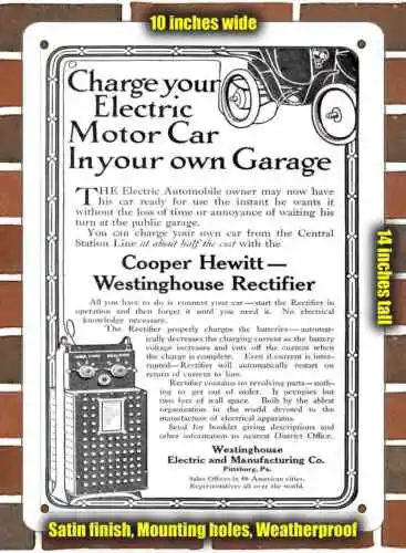 Metal Sign - 1910 Westinghouse Charge Your Electric Car in Your Garage