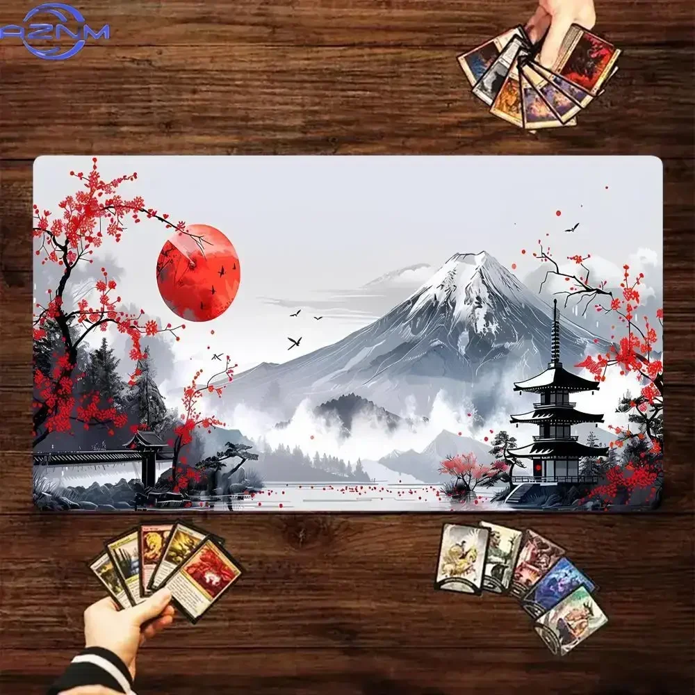 CIFBUY Gaming Mouse Pad Large Extended Desk Mat Non-Slip Rubber Base Smooth Surface Japanese Landscape Pattern Keyboard Mat