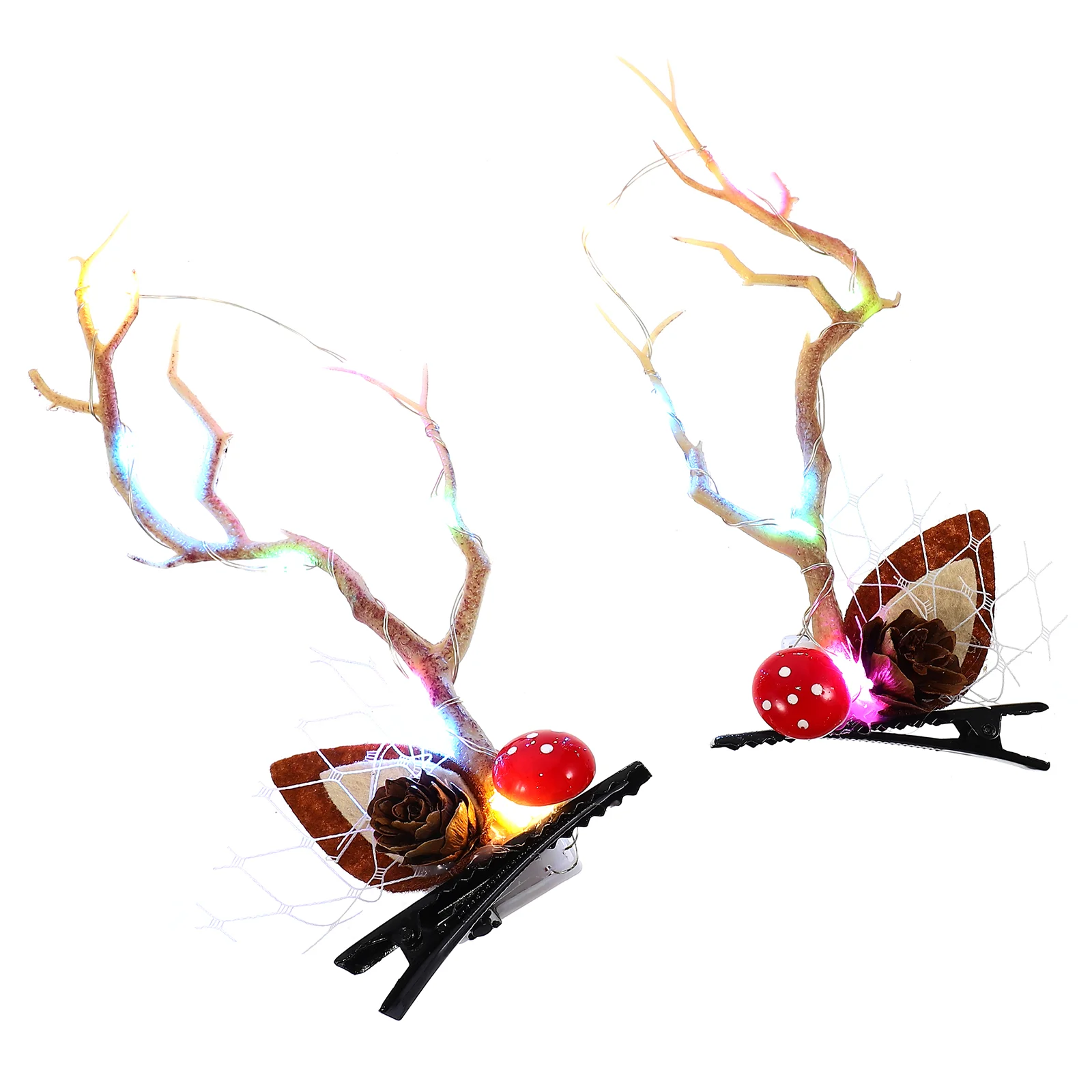 

1 Pair Christmas Decorative Hairpins Antler Hair Clips Glowing Side Clips Christmas Hair Clip Delicate Hairpins