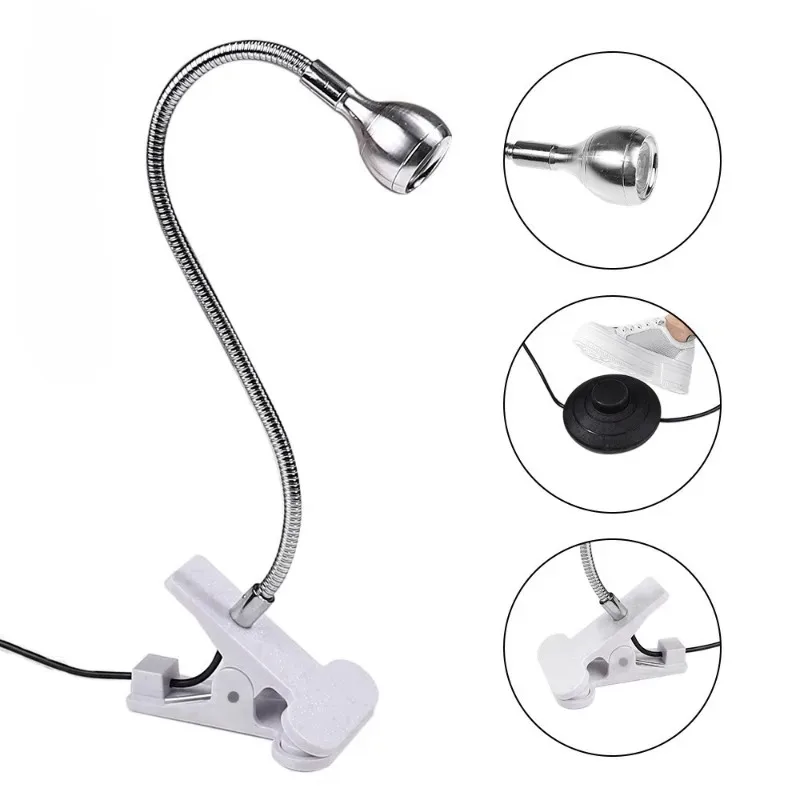 Lampada per unghie con interruttore a pedale a 4 colori Lampada per manicure da costruzione a LED da 5 W Piccola lampada Clip laterale portatile Luce viola UV ad asciugatura rapida