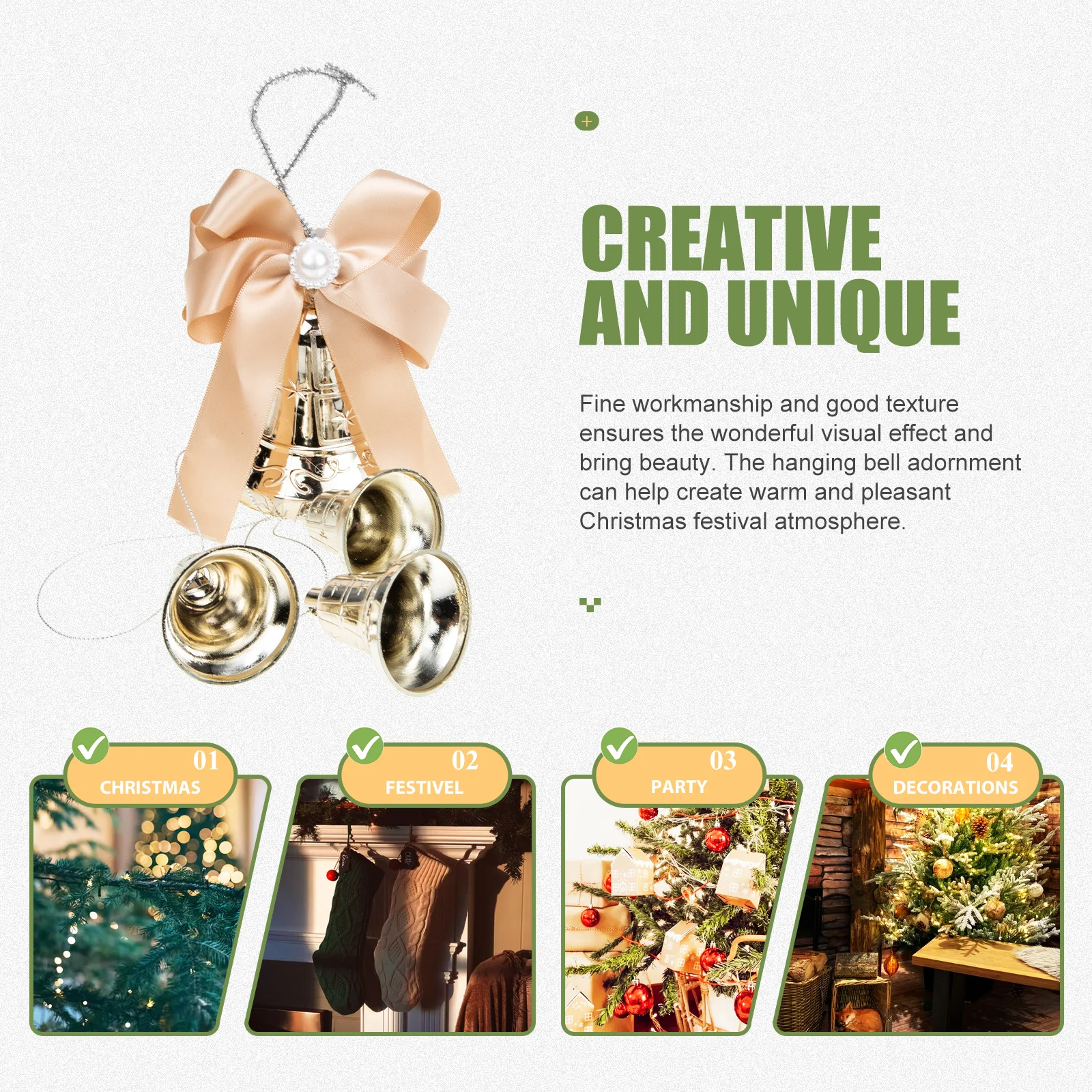 

Bell Pendant Christmas Decor Hanging Ornaments Decorations Decorative Pendants Plastic Bells for