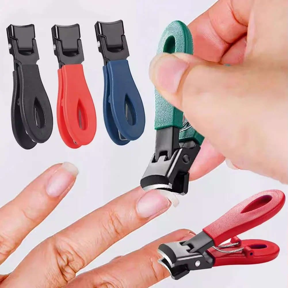 Portable Ultra Sharp Nail Clippers Stainless Steel Wide Jaw Opening Anti Splash Toe Nail Clippers Adult Thick Nails Large Open