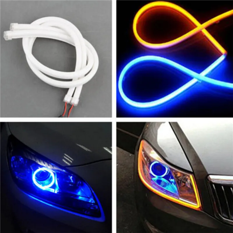 30CM DRL Flexible LED Tube Strip Daytime Running Lights Car Parking Lamps