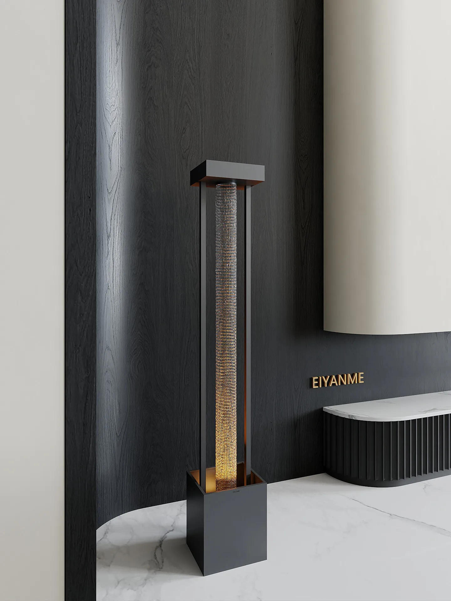 Minimalist flowing water ornament living room light luxury high-end circulating water feature entrance large floor decoration