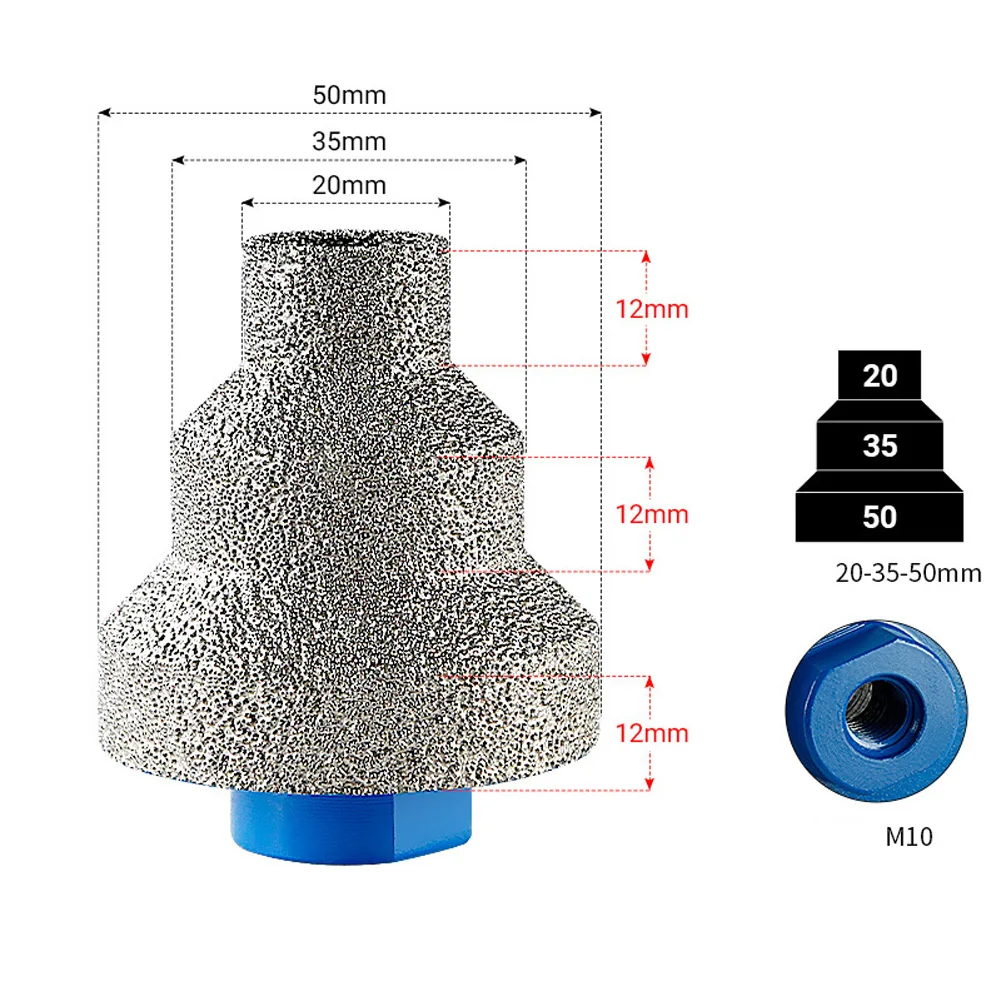 

1pc 20/35/50mm Step Drill Bit Multi-fonction Beveling Chamfer Bits Straight Flute Drills For Tiles And Marble Power Tool Parts