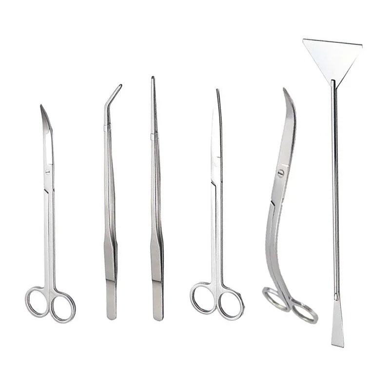 Aquarium Scissor Tools Fish Tank Tweezer Plants Wave Scissors Grass Stainless Cleaning Tools Storage Holder Aquarium Accessories