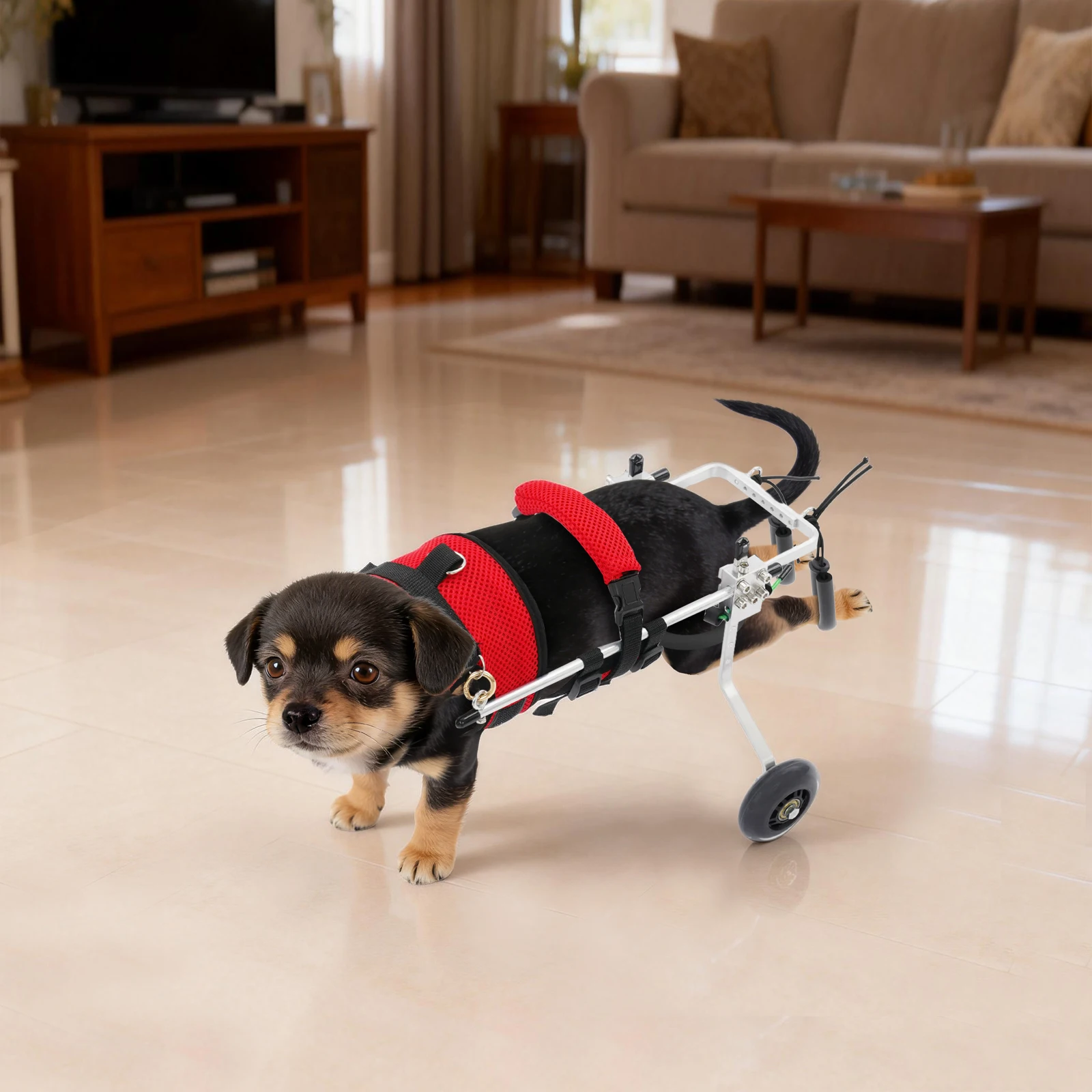 

Cat Wheelchair, Adjustable 2 Wheels Pet Wheelchair, Lightweight Cat Wheelchair for The Back Legs of Disabled, Weak Pets (S)
