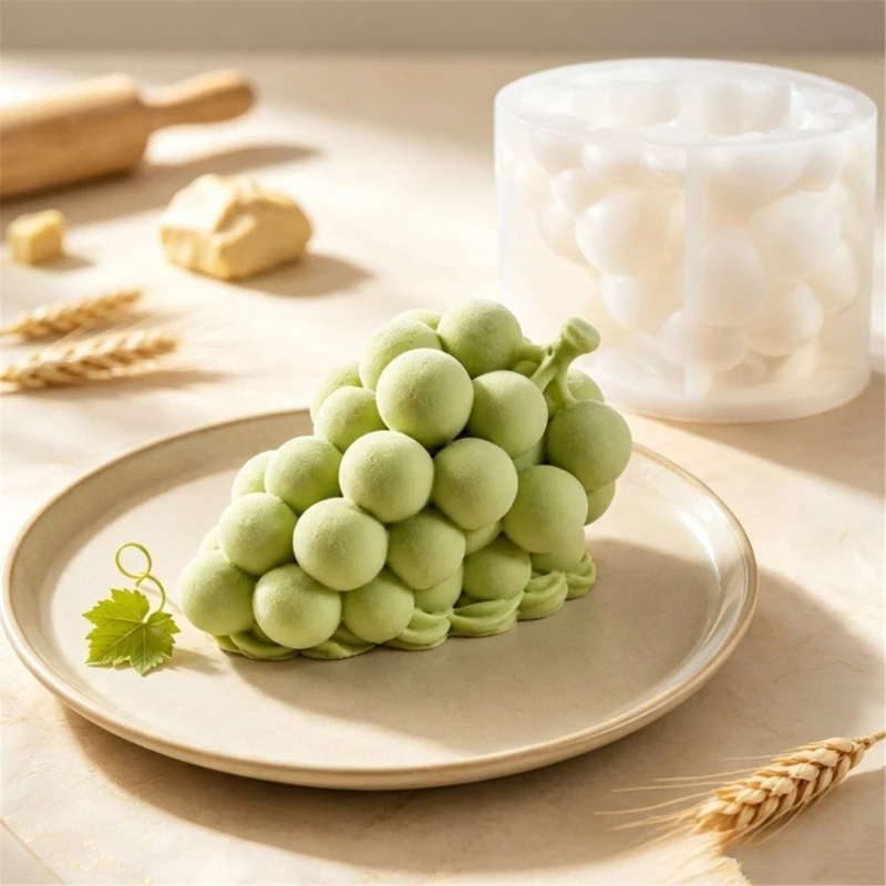 Repeat Use Grape Form Soft Craft Single Piece with Rounded 3D Fruit Detail for Home Users, Handmade Pouring Projects JOMD