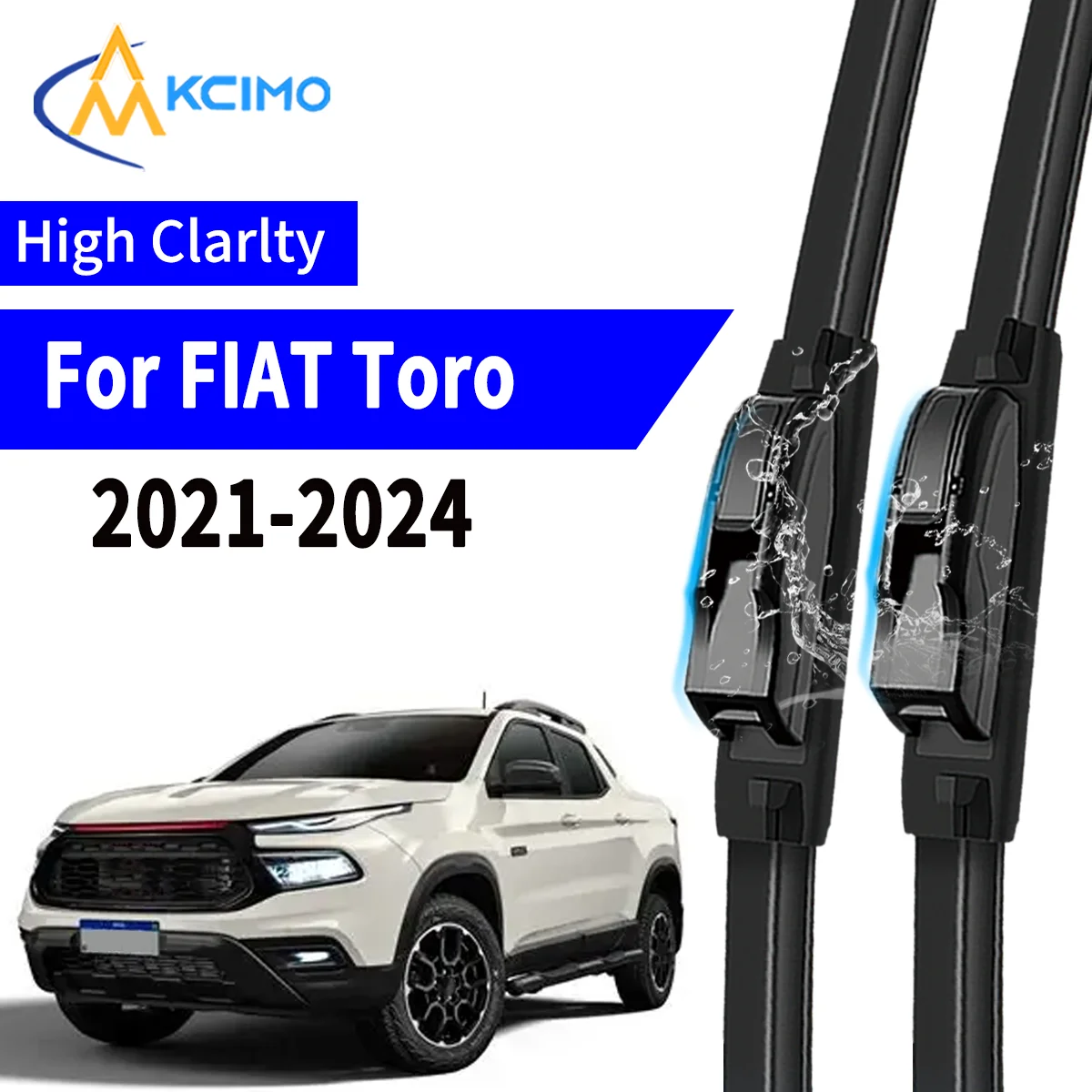 

2pcs Car Wiper For FIAT Toro pickup 2021-2024 Front Windscreen Wiper Blade Silent Soft Rubber